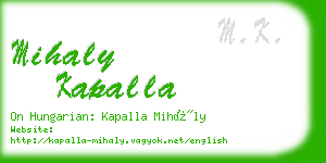 mihaly kapalla business card